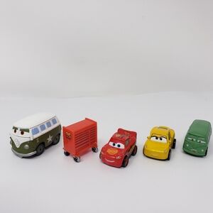 Disney Pixar Cars & Plastic Tool Chest Small Lot Of 5